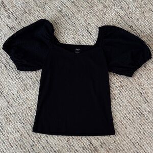 Gap Black Puff Sleeve Blouse